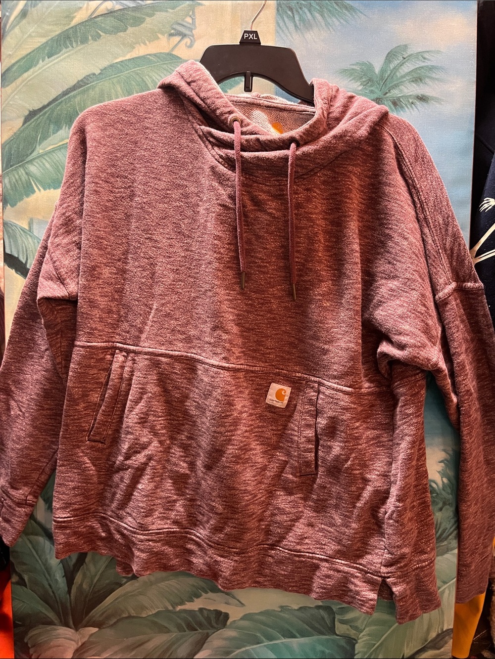 Carhartt Men’s Heathered Burgundy Crewneck Hoodie large